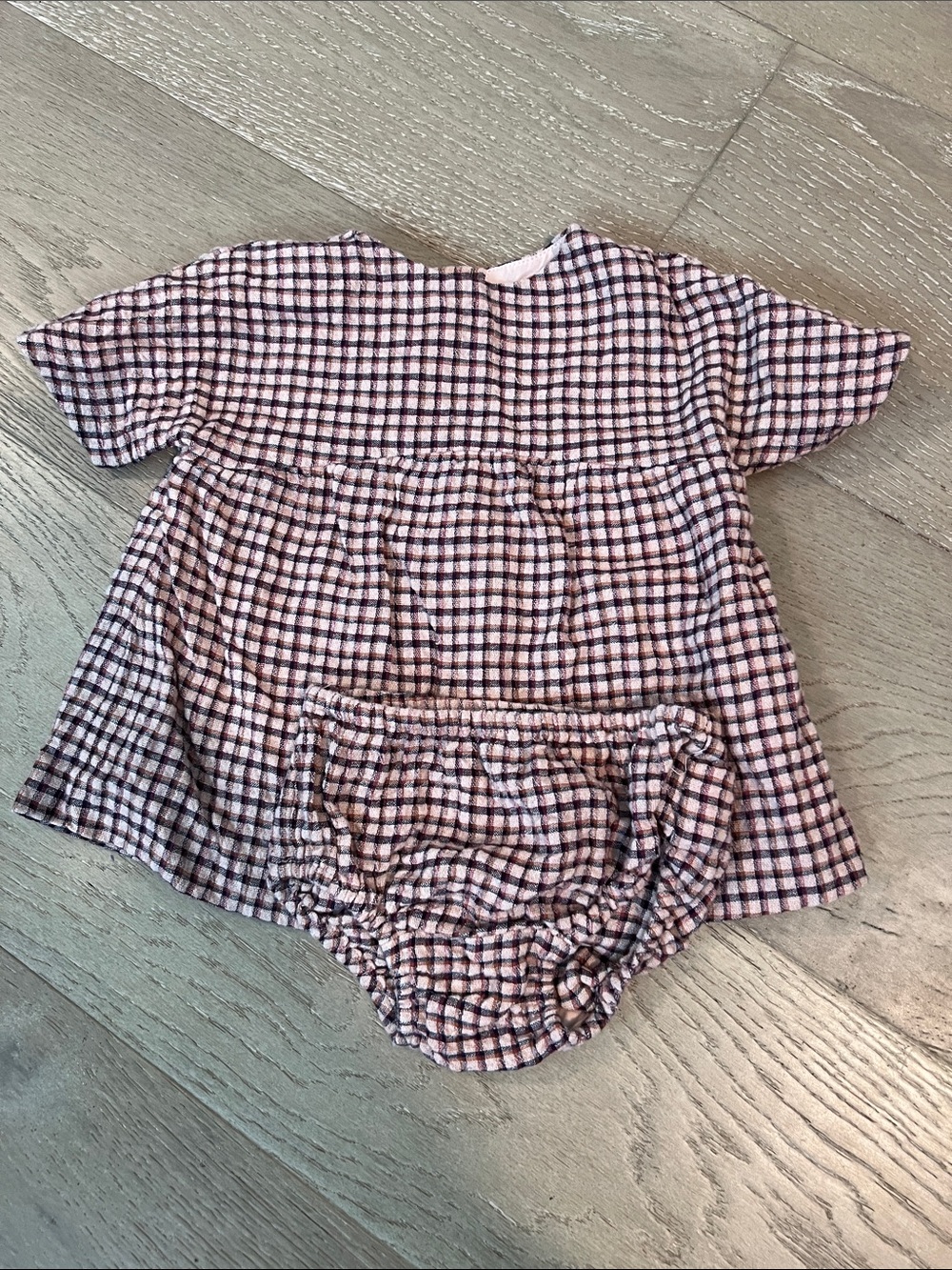 Zara Pink and Black Gingham Top with Matching Bloomers